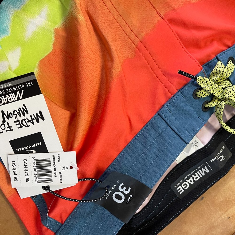 NWT! Rip Curl Men's Mirage‎ Mason Surf Heads 18" Boardshorts Sz 30 - Picture 3 of 3